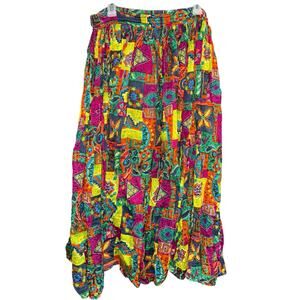 Gorgeous Vintage Patchwork Floral Boho phool small colorful bohemian maxi skirt